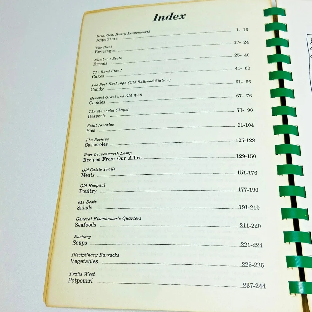 Fort‎ Ft. Leavenworth Kansas KS Vintage 1967 Officer's Wives' Club Cookbook Cook